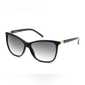 IRUS S1355 Women Butterfly sunglasses- Black with light gold frame and grey lens